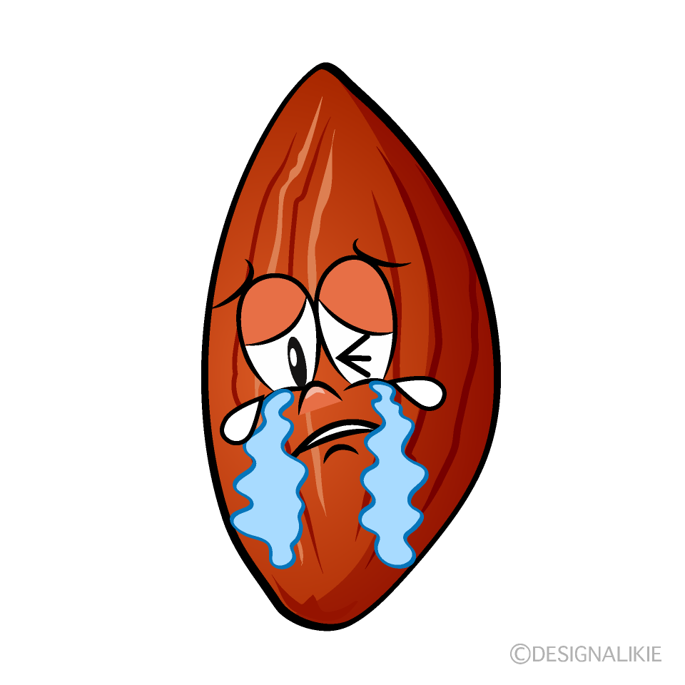 Crying Almond Cartoon Character Image