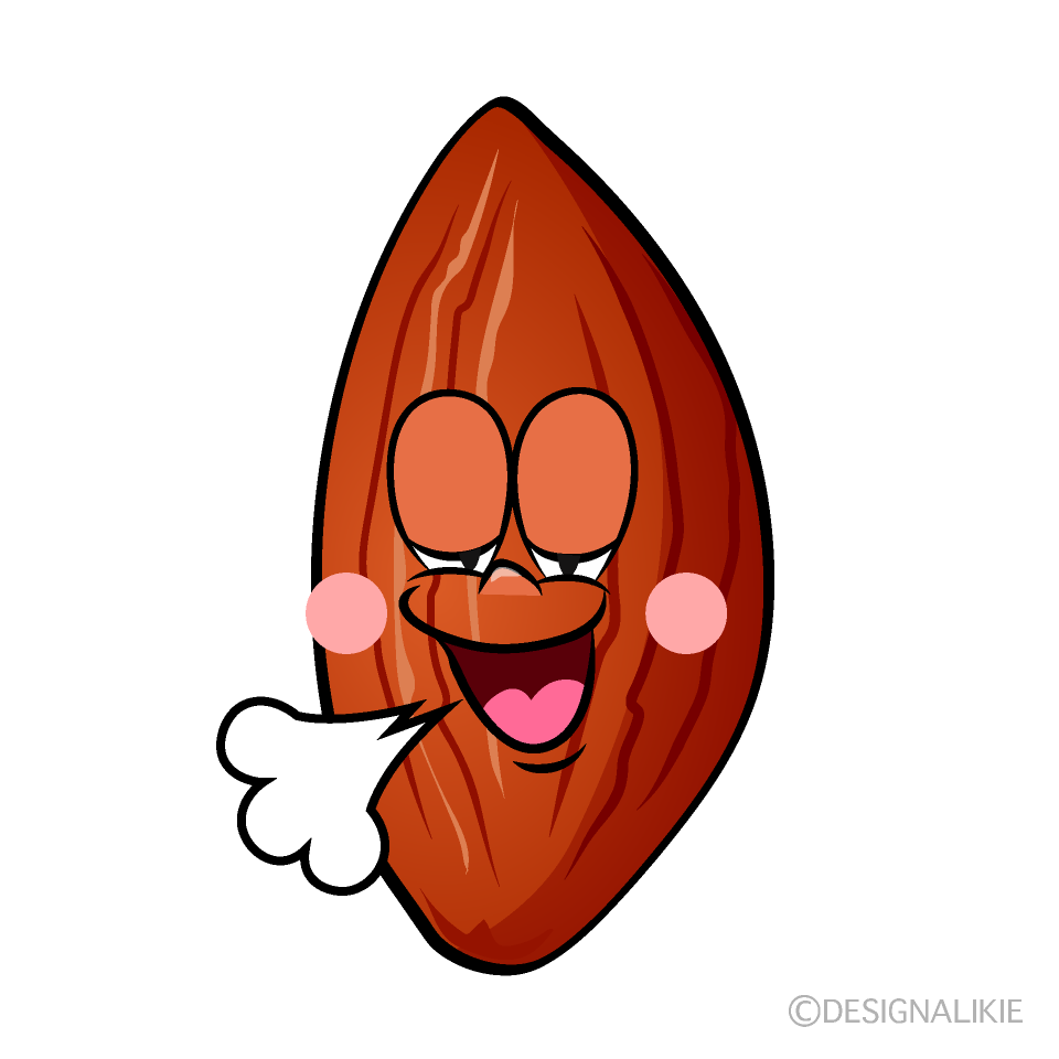 Relaxing Almond Cartoon Character Image
