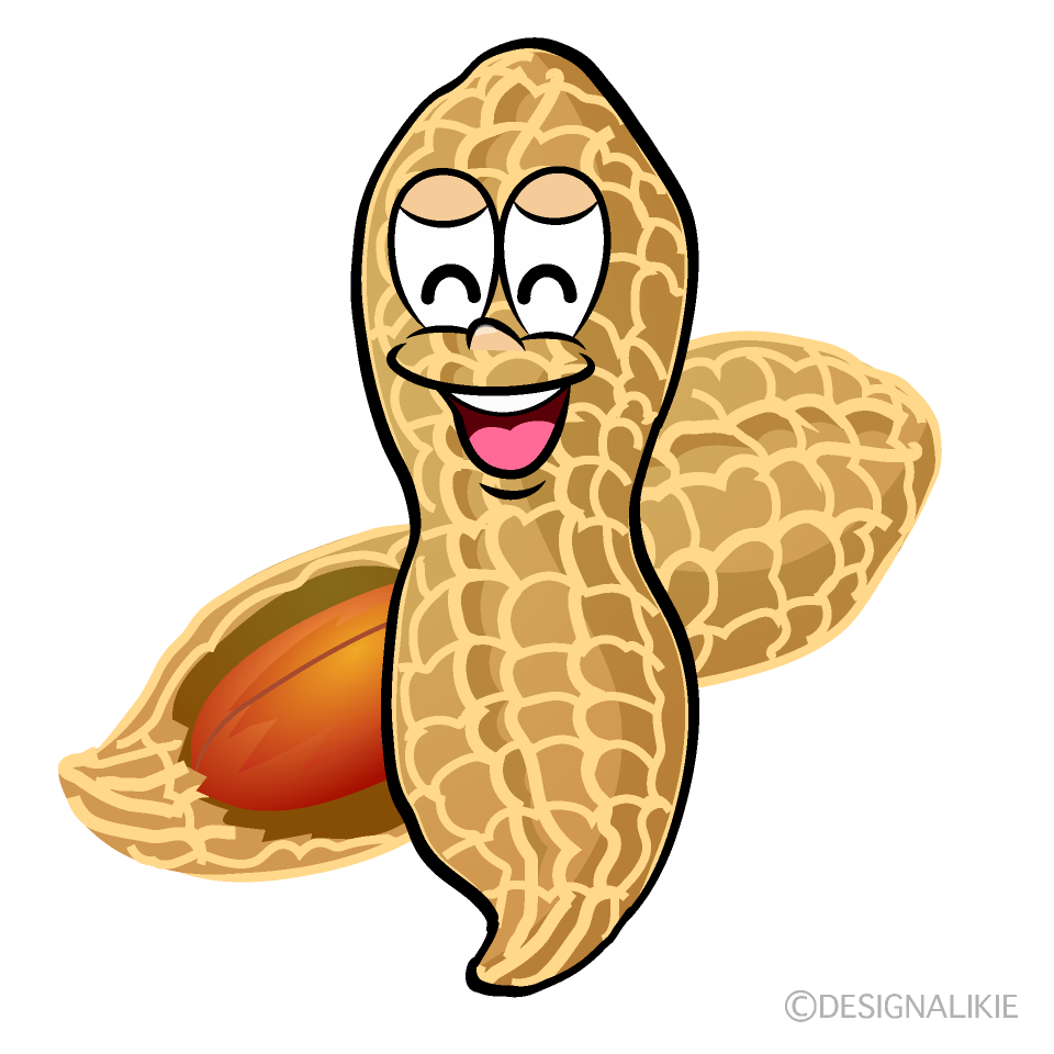 Smiling Peanut Cartoon Character Image