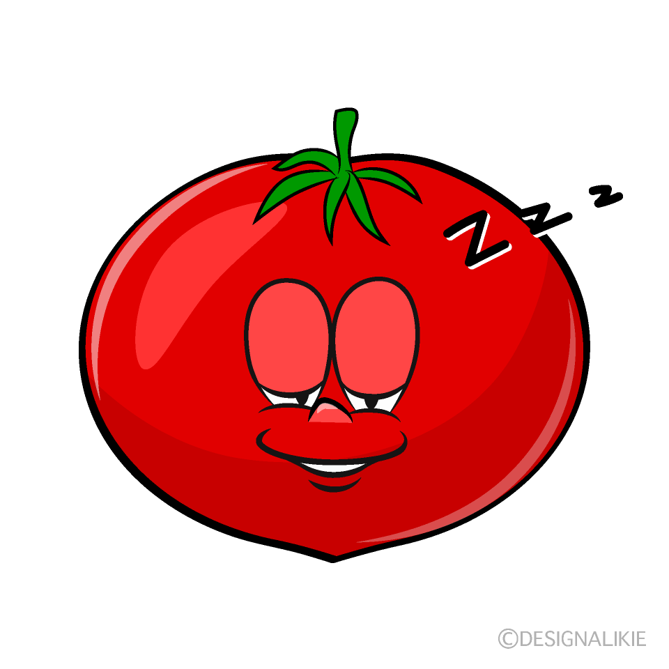 Sleeping Tomato Cartoon Character Image