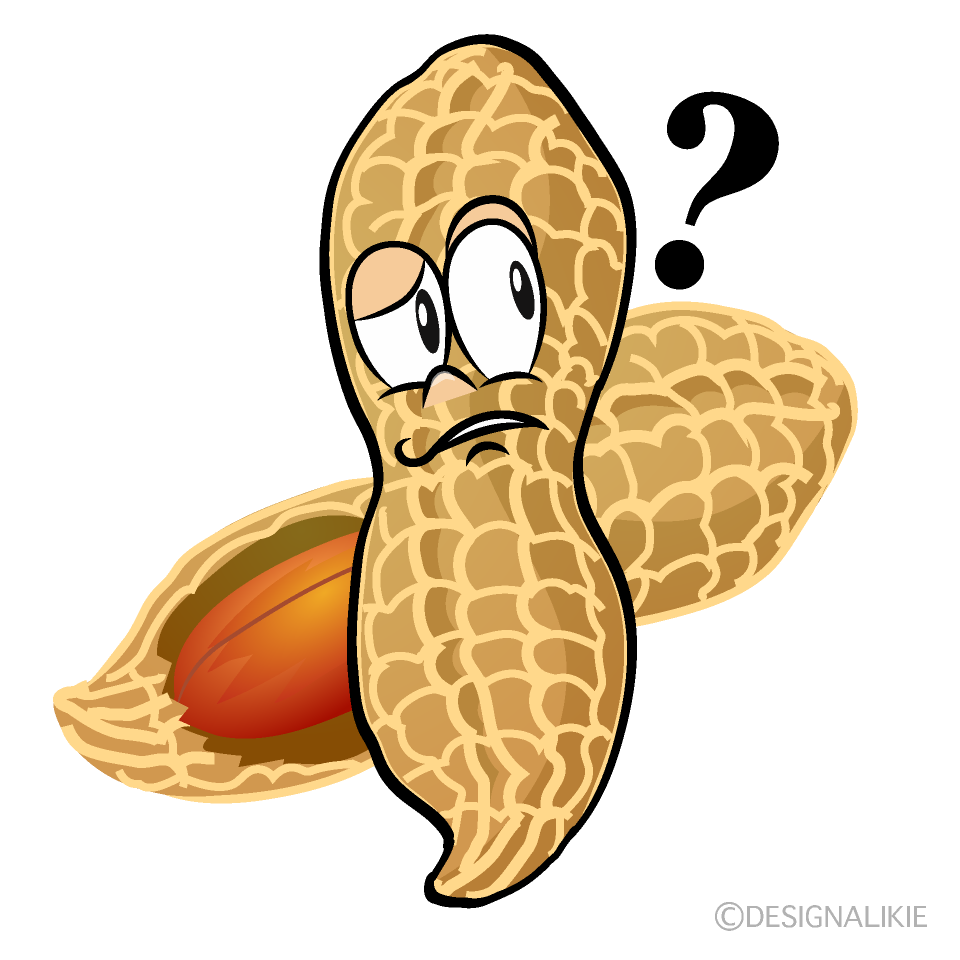 Thinking Peanut Cartoon Character Image