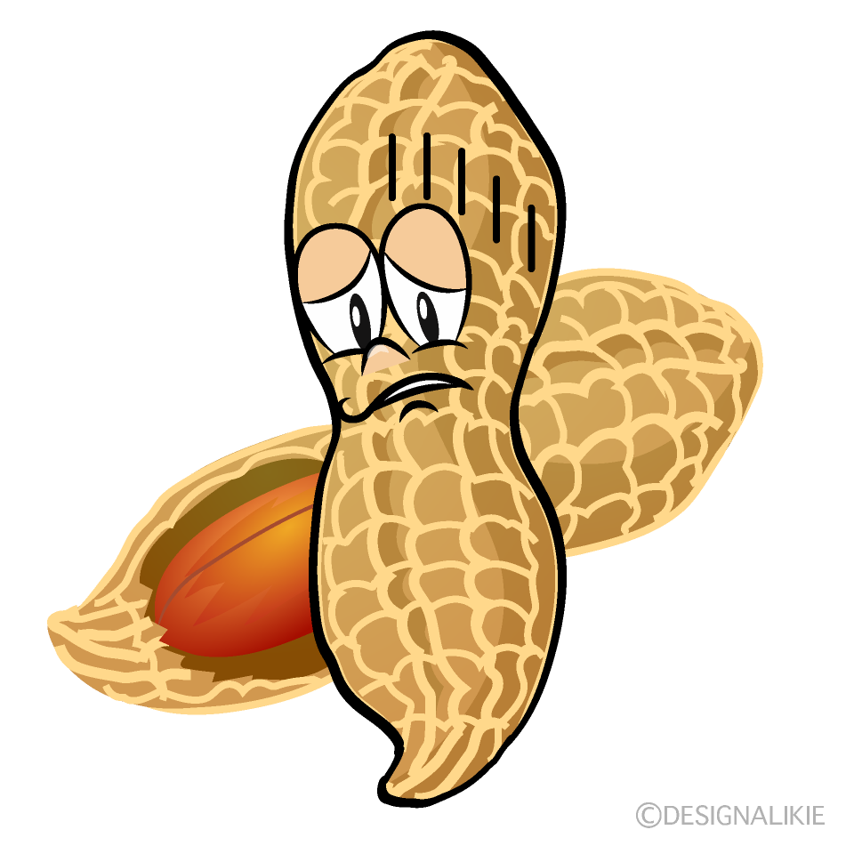 Depressed Peanut Cartoon Character Image