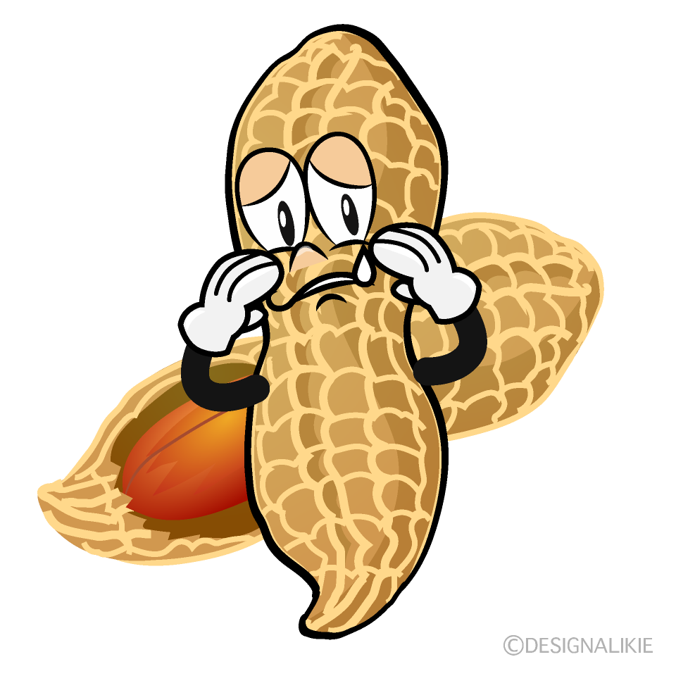Sad Peanut Cartoon Character Image