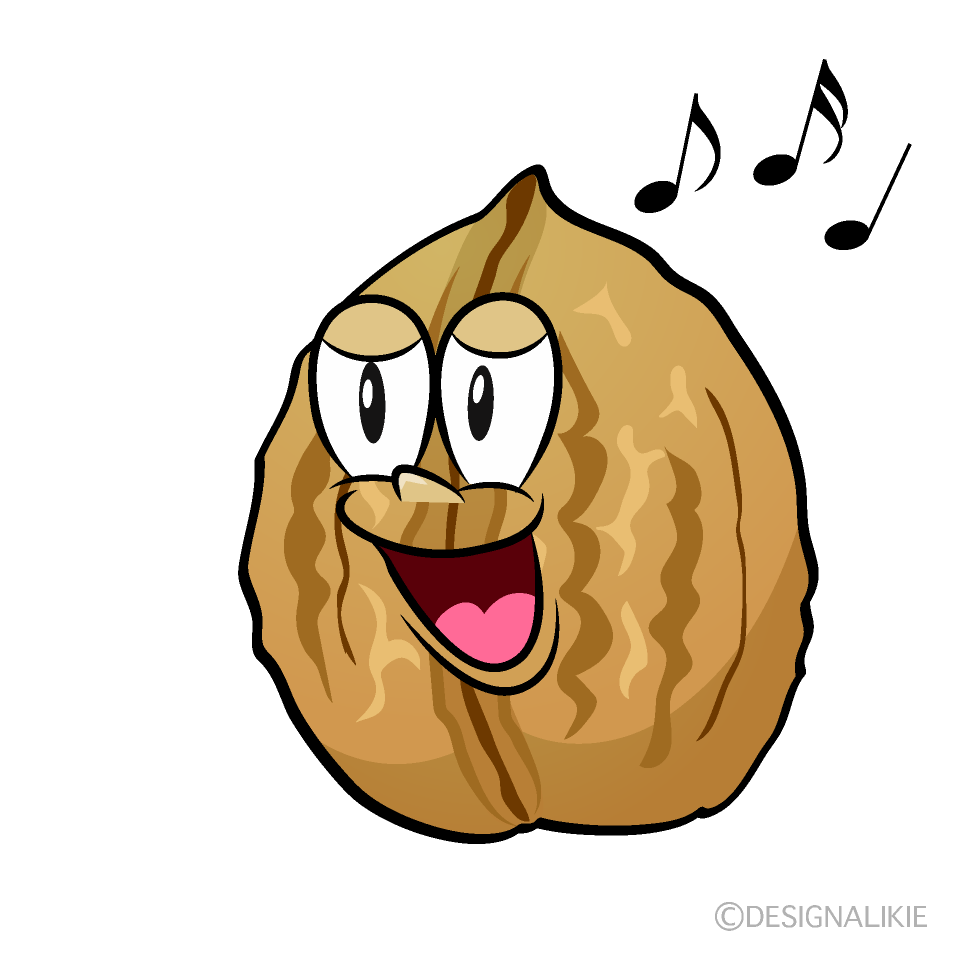 Singing Walnut Cartoon Character Image