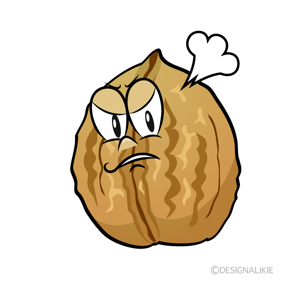 Angry Walnut Cartoon Character Image