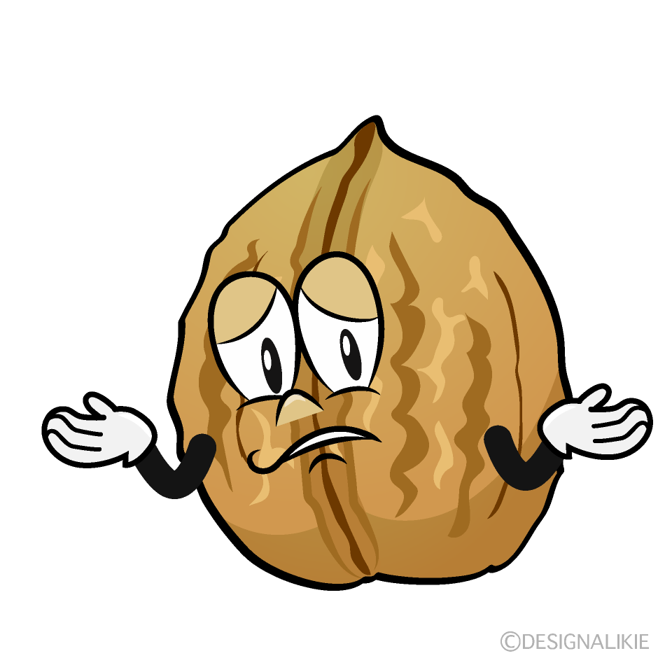 Troubled Walnut Cartoon Character Image