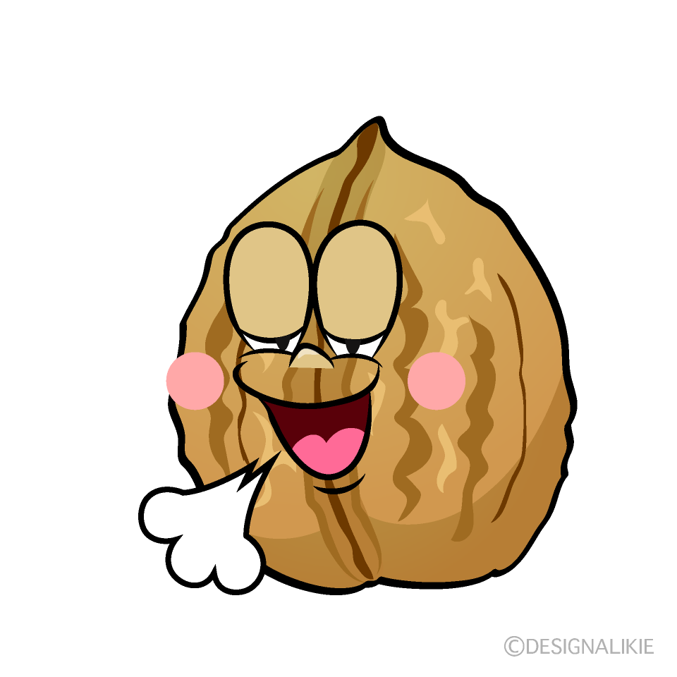 Relaxing Walnut Cartoon Character Image