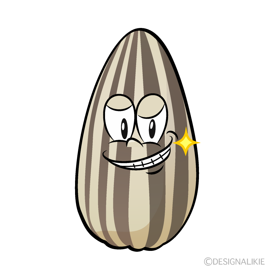 Grinning Sunflower Seed Cartoon Character Image