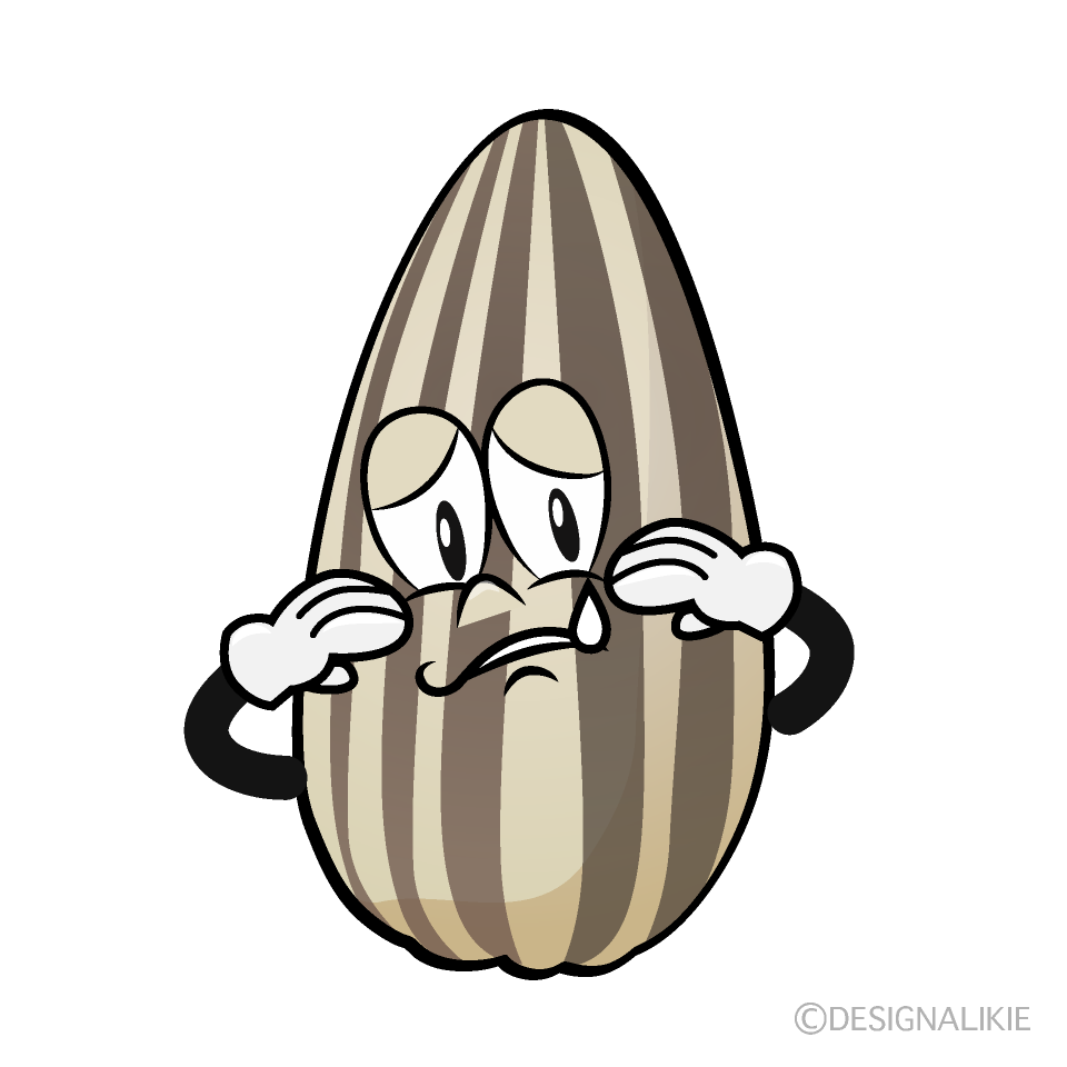Sad Sunflower Seed Cartoon Character Image