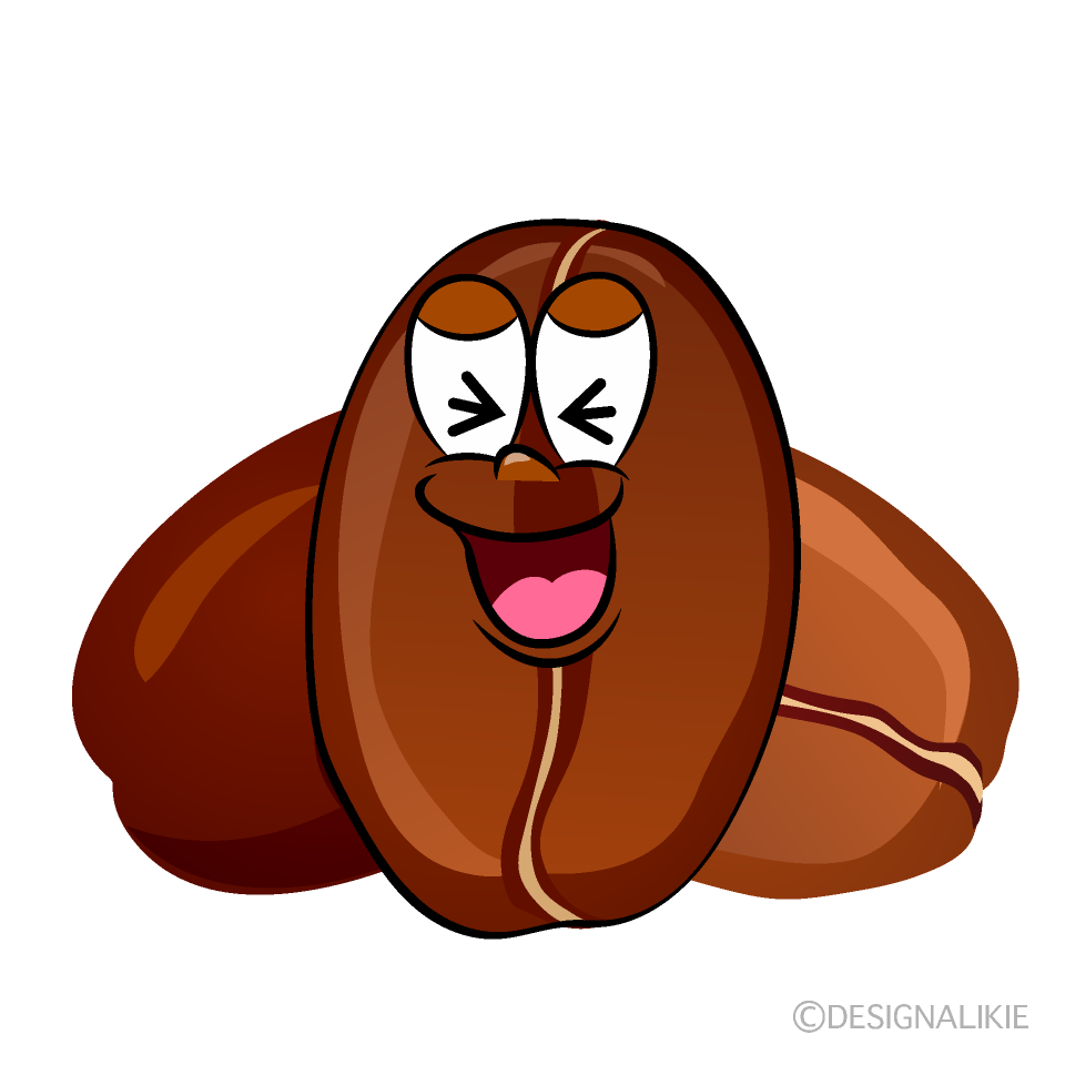 Laughing Coffee Bean Cartoon Character Image