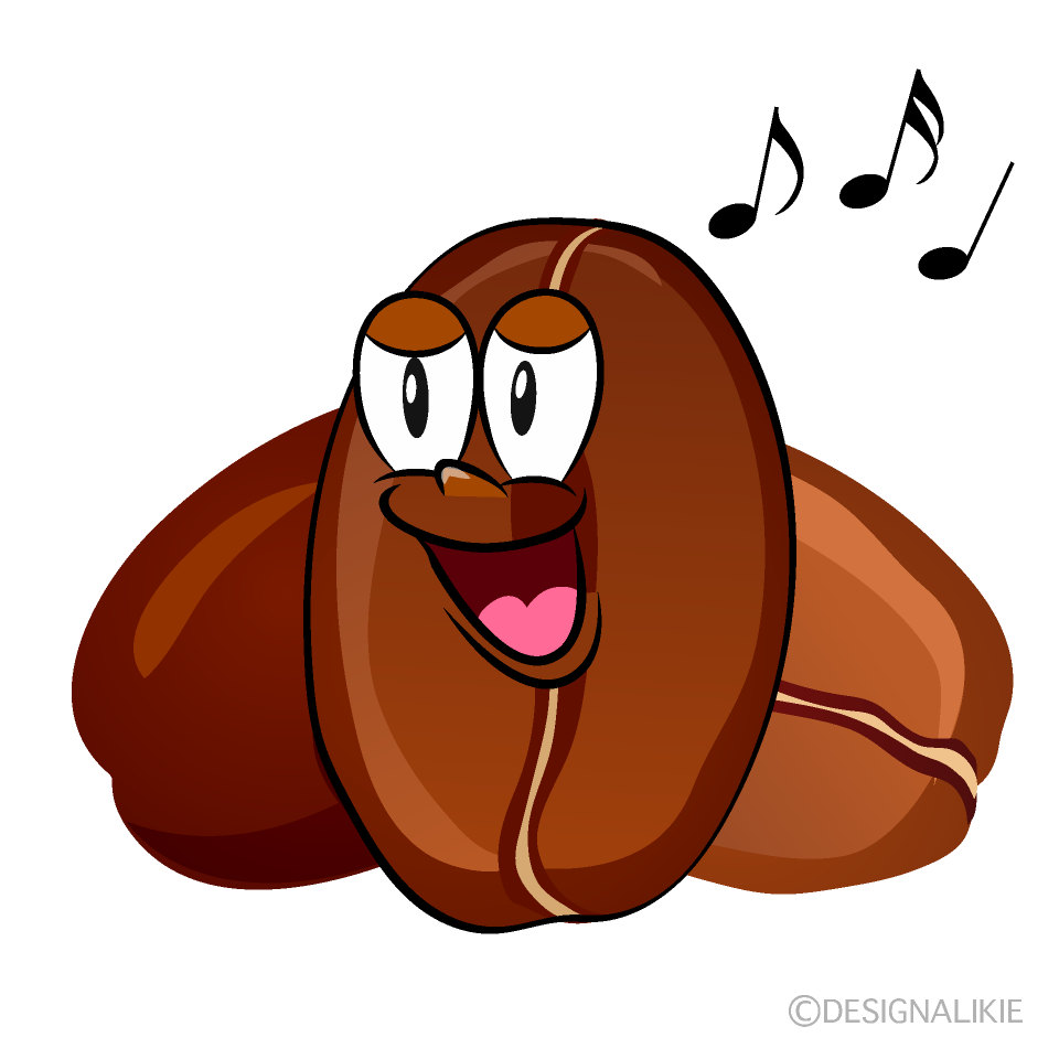 Singing Coffee Bean Cartoon Character Image