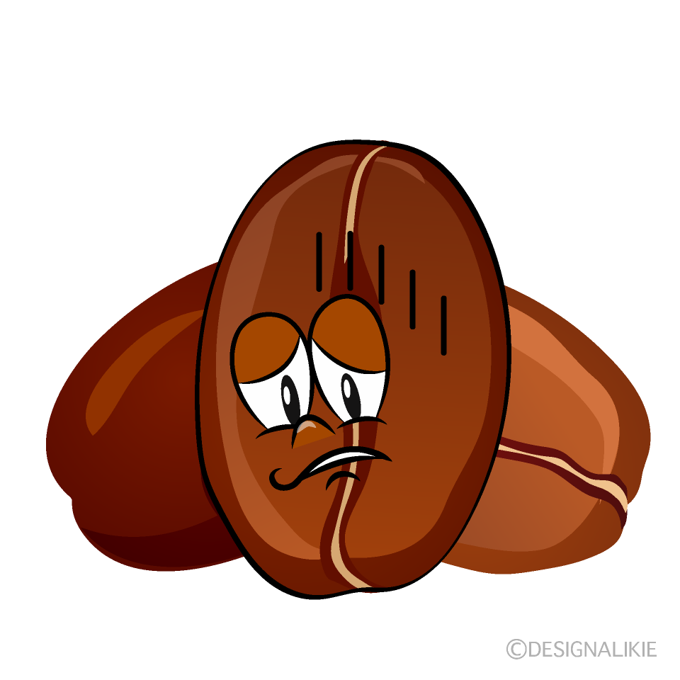 Depressed Coffee Bean Cartoon Character Image