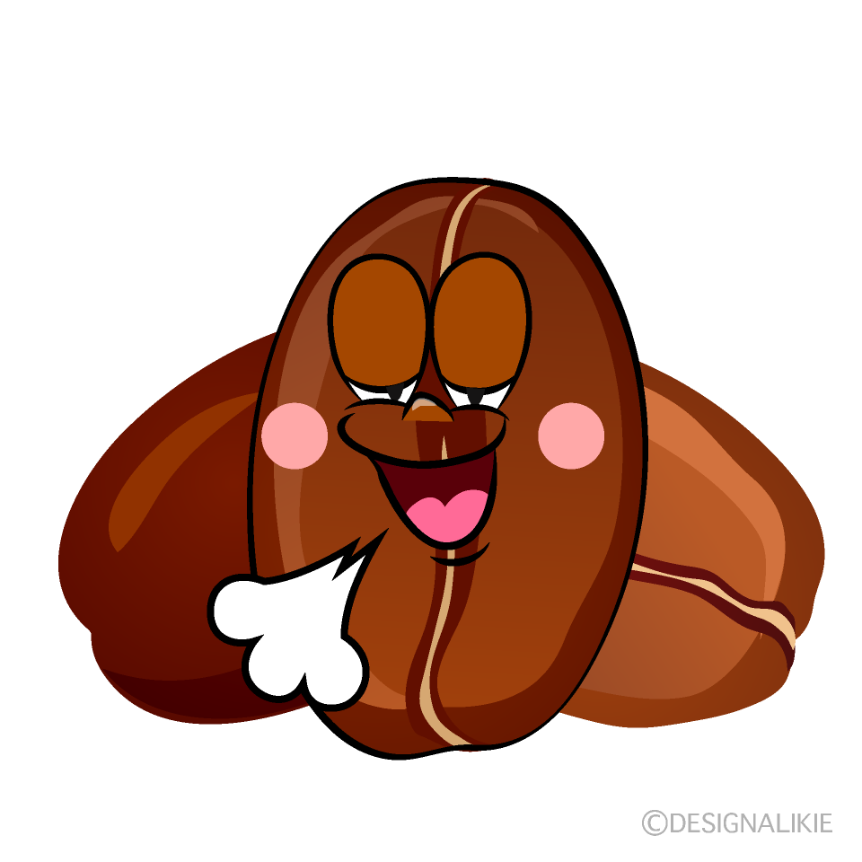 Relaxing Coffee Bean Cartoon Character Image