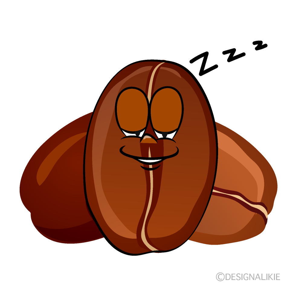 Sleeping Coffee Bean Cartoon Character Image