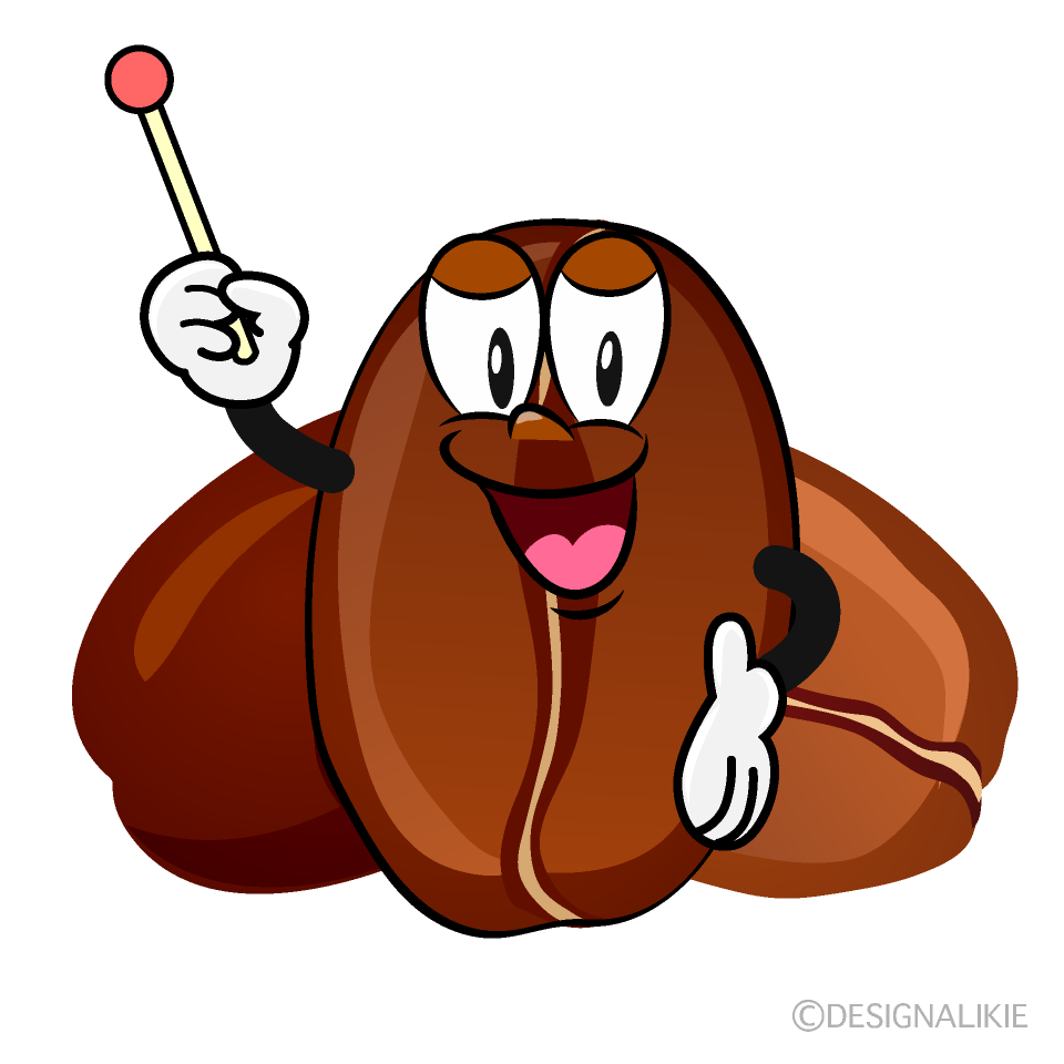 Speaking Coffee Bean Cartoon Character Image