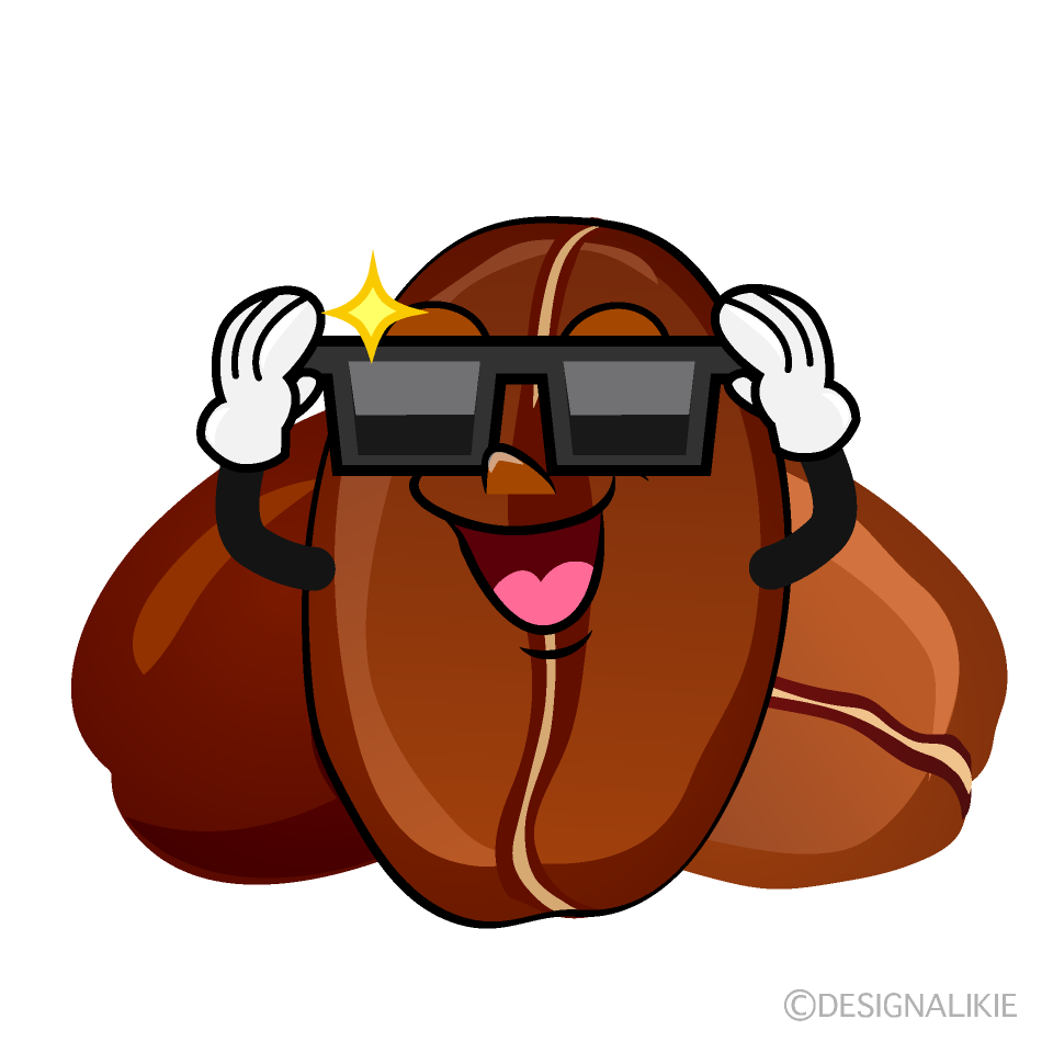 Cool Coffee Bean Cartoon Character Image