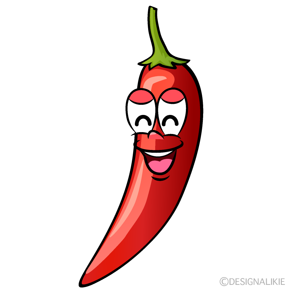 Smiling Chili Pepper Cartoon Character Image