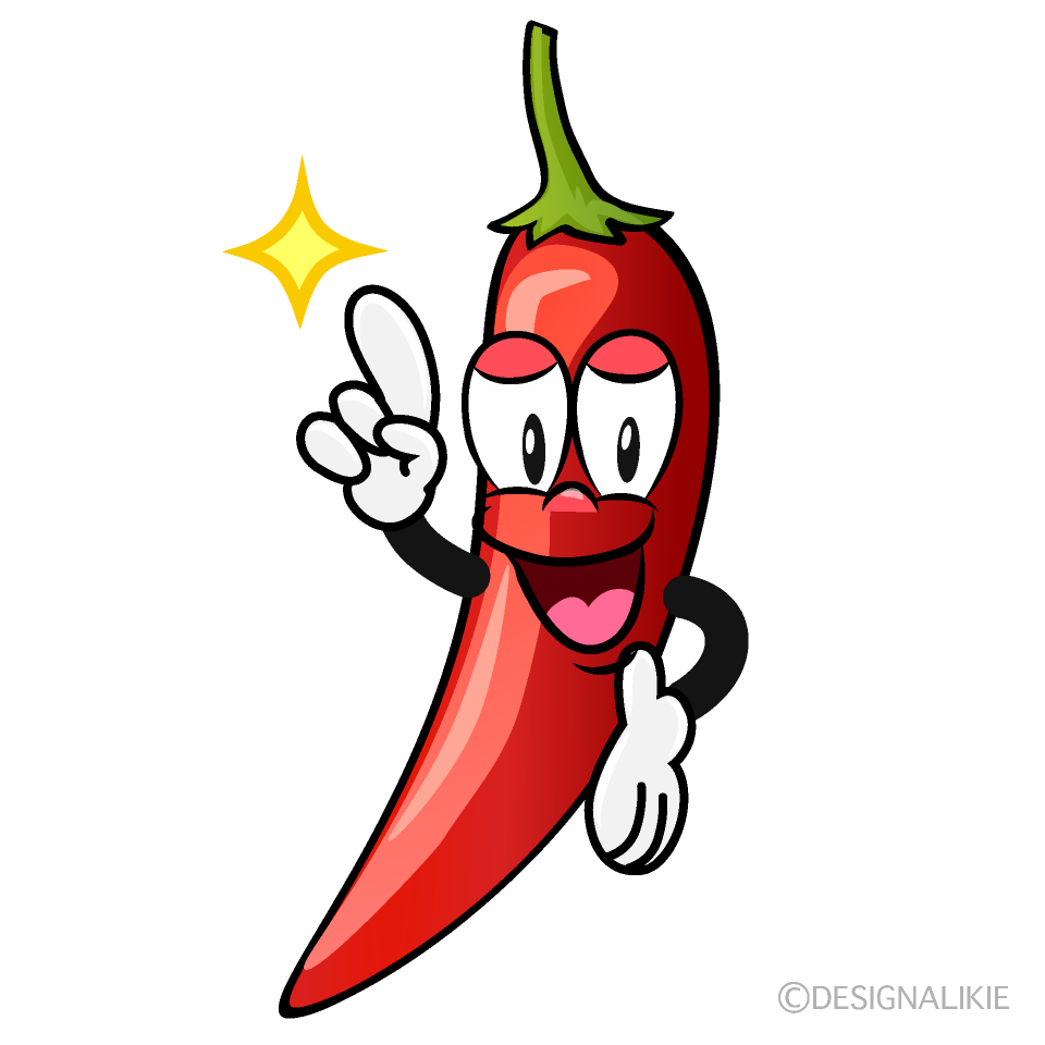 Posing Chili Pepper Cartoon Character Image
