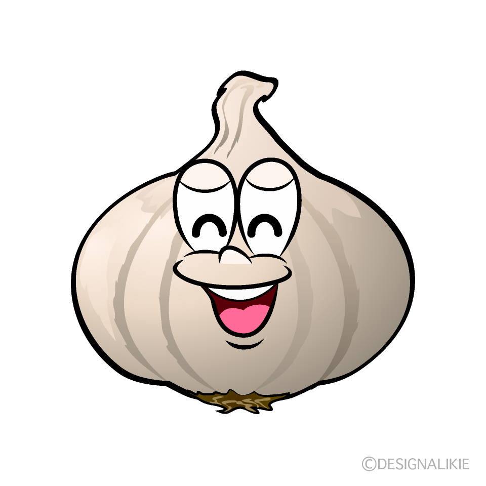Smiling Garlic Cartoon Character Image