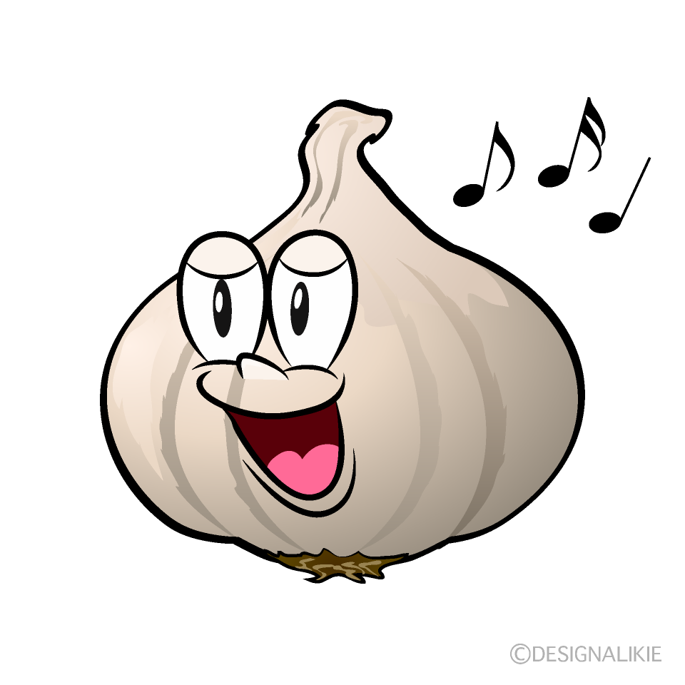 Singing Garlic Cartoon Character Image