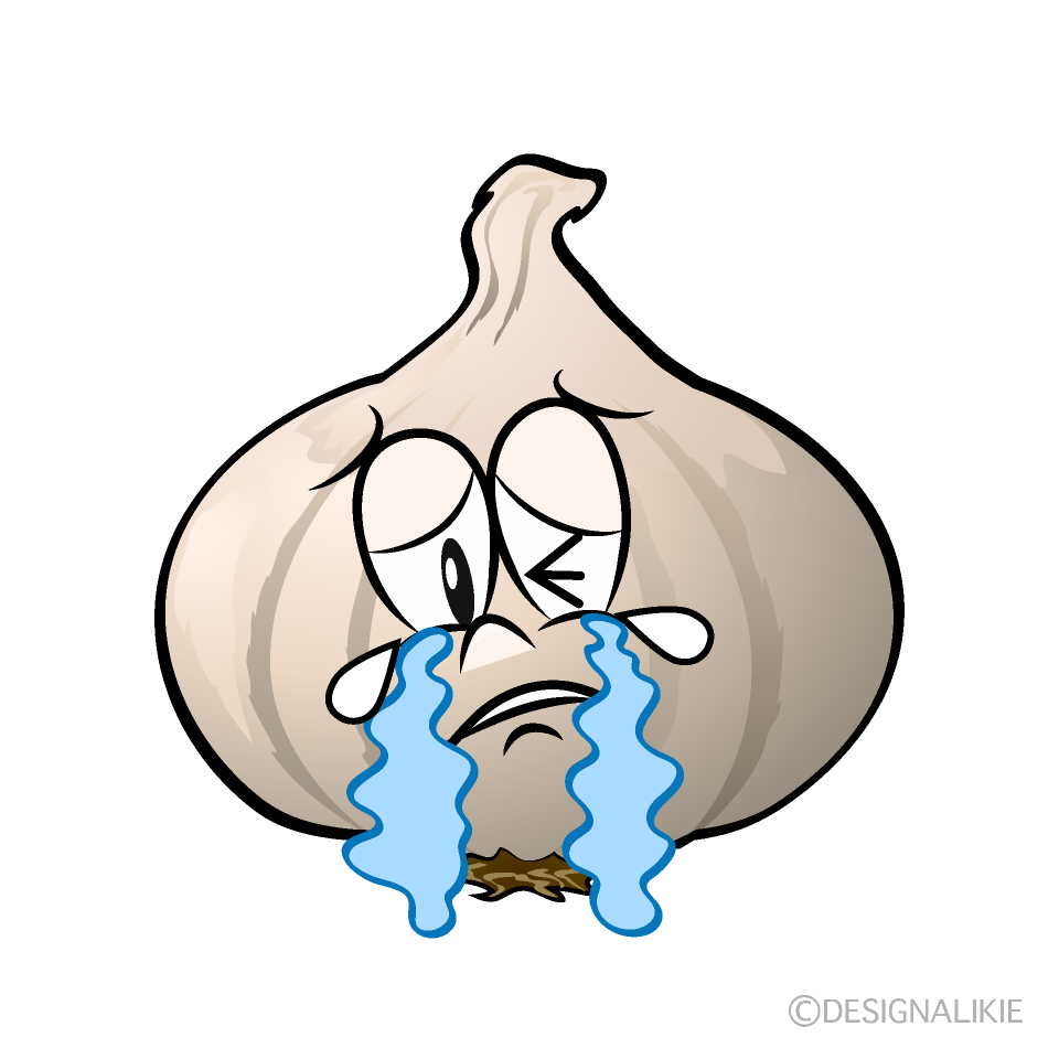 Crying Garlic Cartoon Character Image