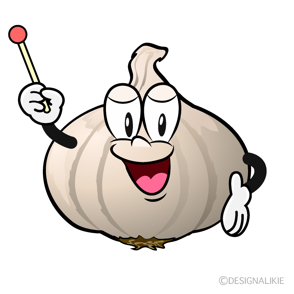 Speaking Garlic Cartoon Character Image