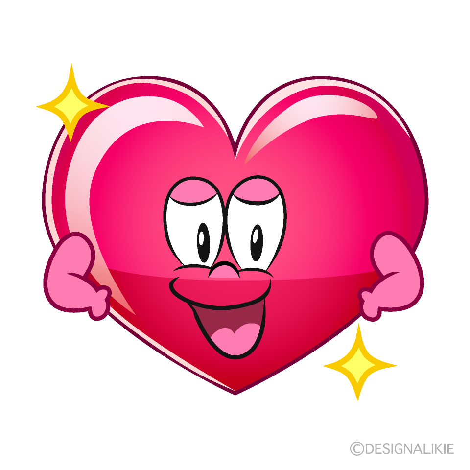 Glitter Heart Symbol Cartoon Character Image