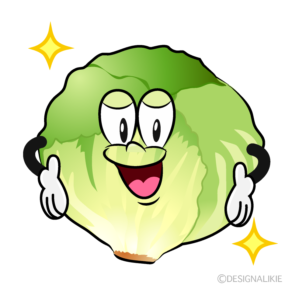Glitter Lettuce Cartoon Character Image