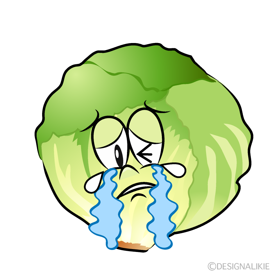 Crying Lettuce Cartoon Character Image