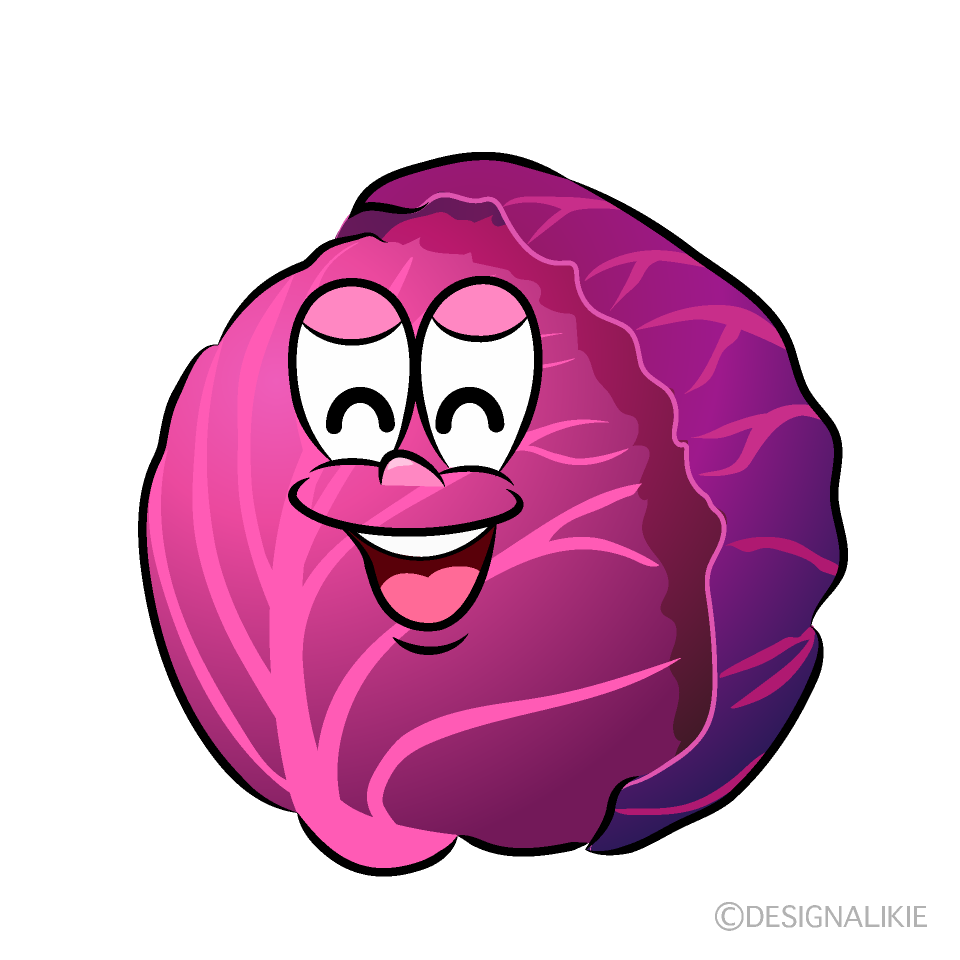 Smiling Red Cabbage Cartoon Character Image