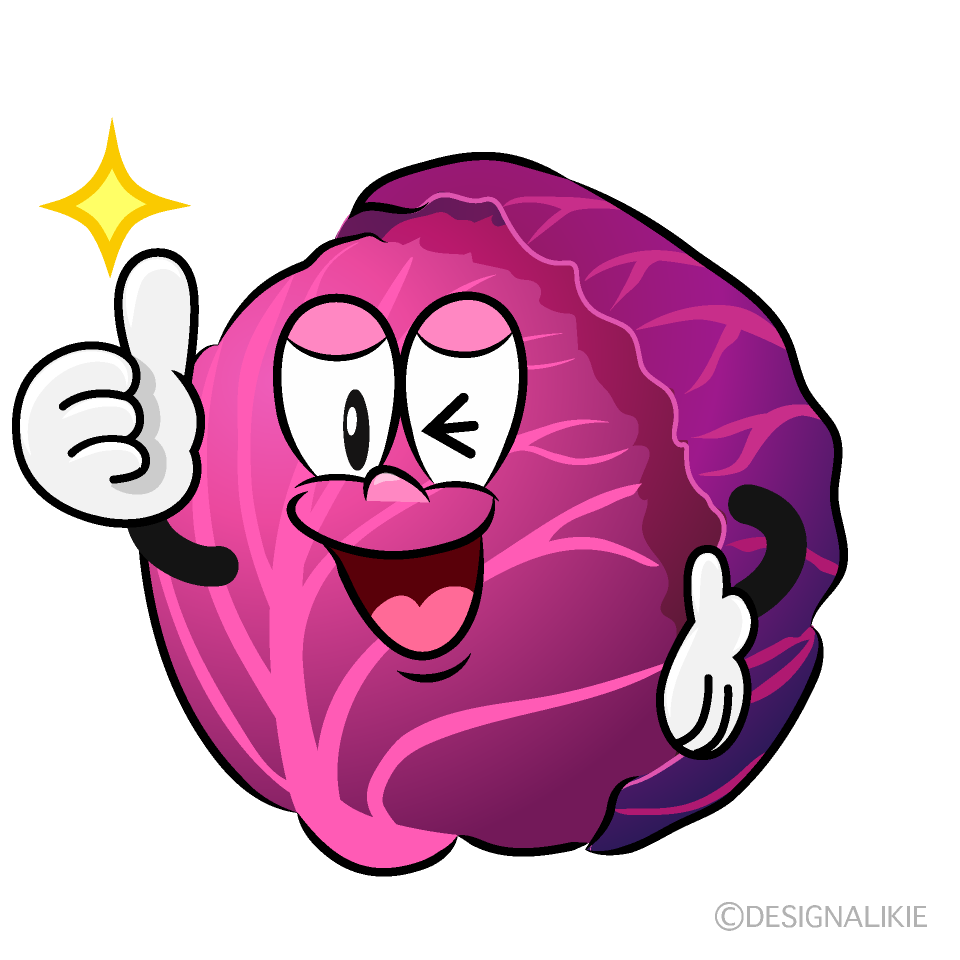 Thumbs up Red Cabbage Cartoon Character Image