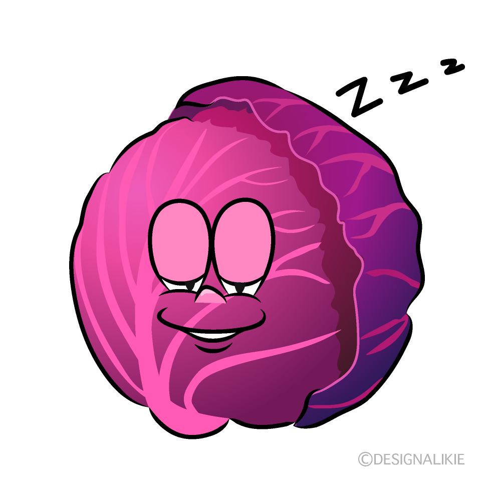 Sleeping Red Cabbage Cartoon Character Image
