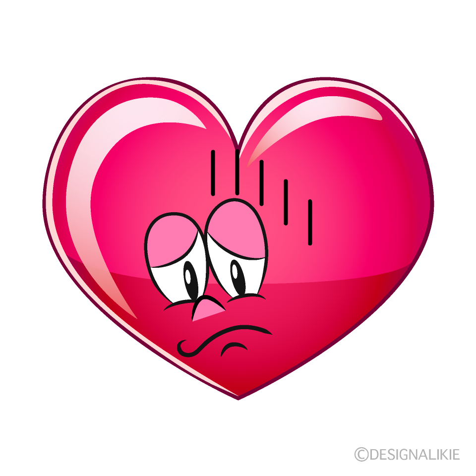 Depressed Heart Symbol Cartoon Character Image