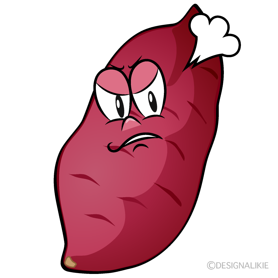 Angry Sweet Potato Cartoon Character Image