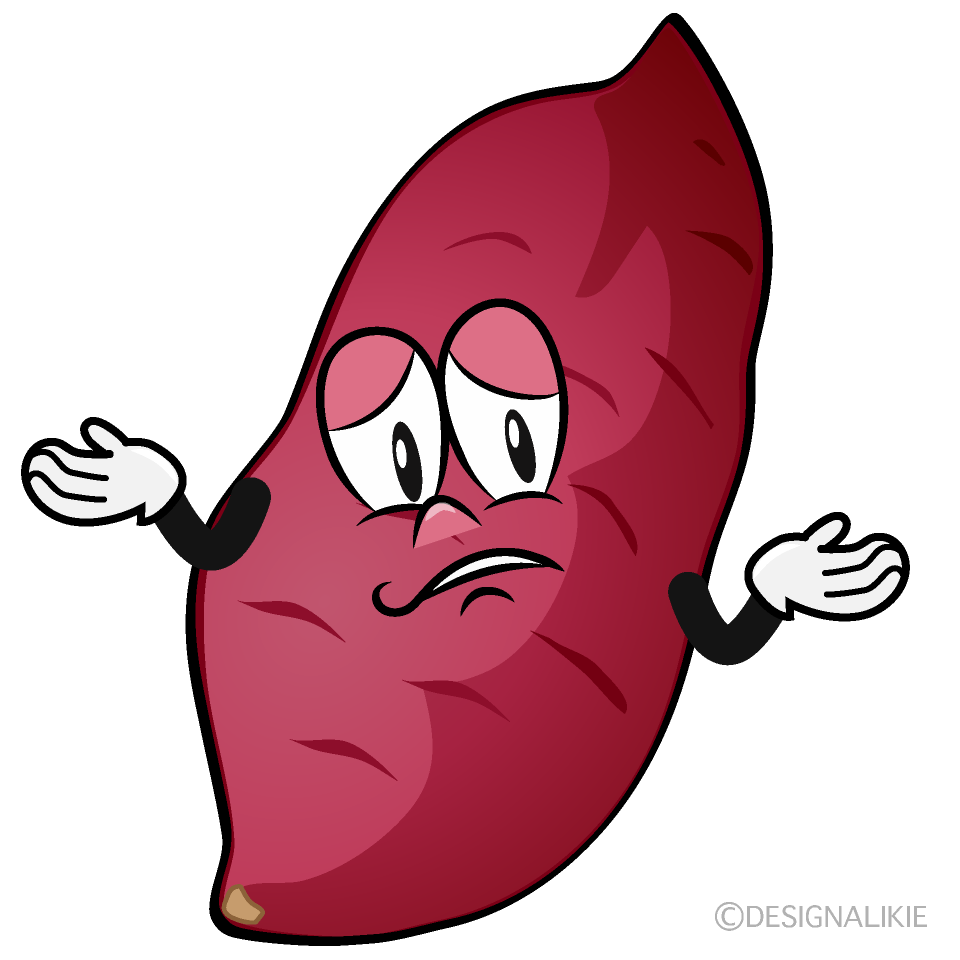 Troubled Sweet Potato Cartoon Character Image