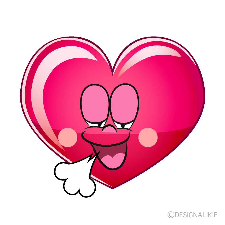 Relaxing Heart Symbol Cartoon Character Image