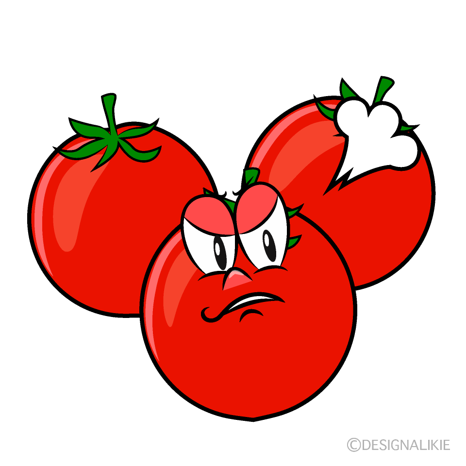 Angry Cherry Tomato Cartoon Character Image