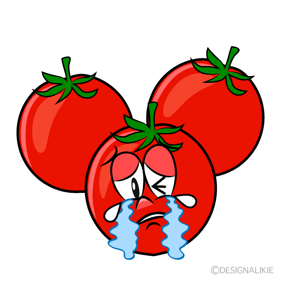 Crying Cherry Tomato Cartoon Character Image