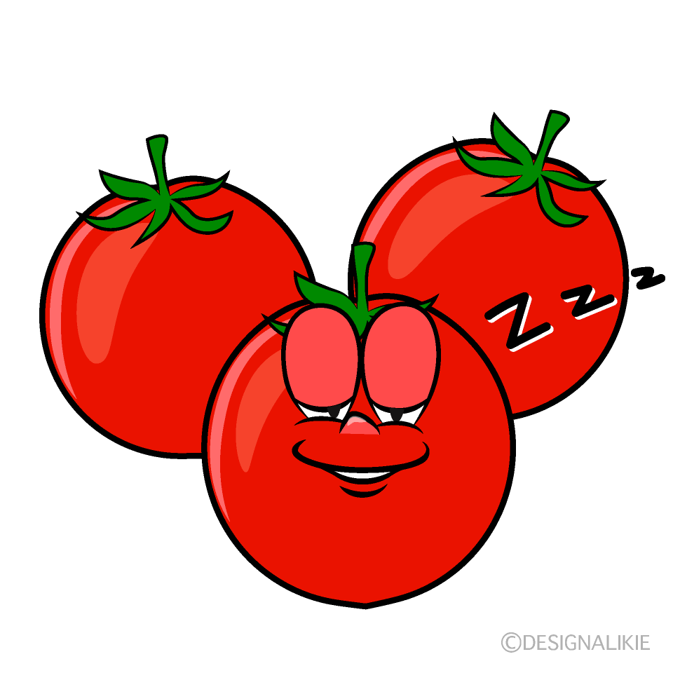 Sleeping Cherry Tomato Cartoon Character Image