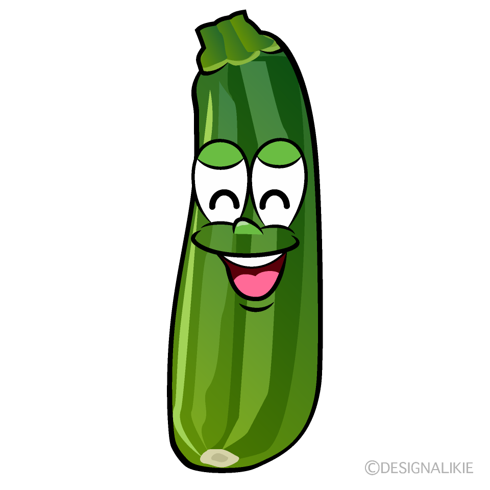 Smiling Zucchini Cartoon Character Image