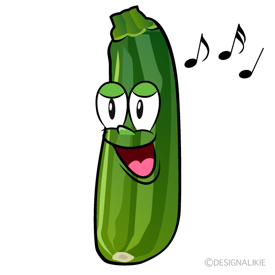 Singing Zucchini Cartoon Character Image