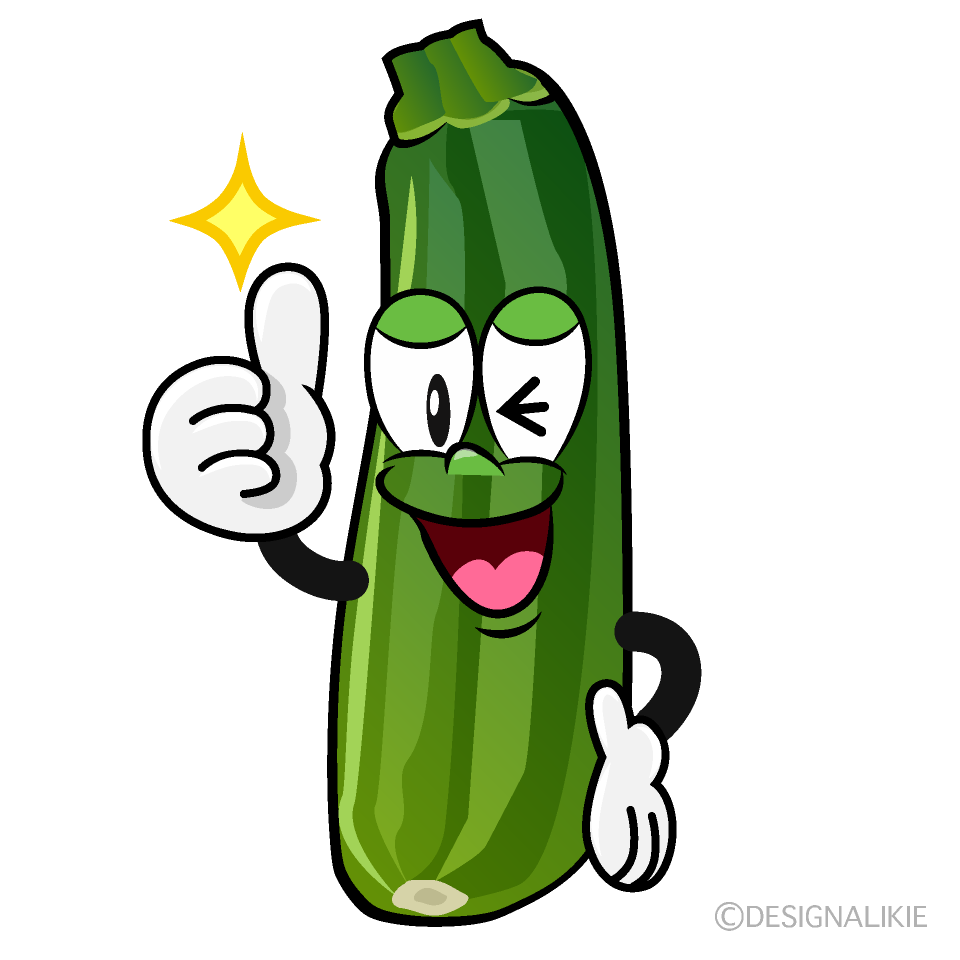 Thumbs up Zucchini Cartoon Character Image