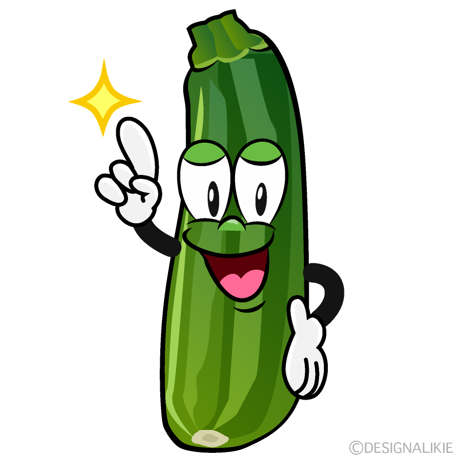 Posing Zucchini Cartoon Character Image