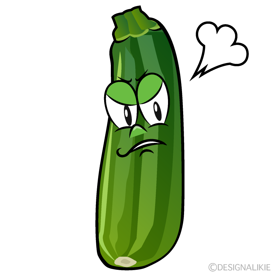 Angry Zucchini Cartoon Character Image