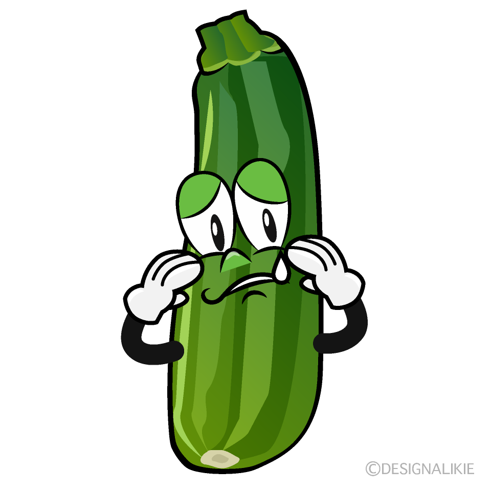 Sad Zucchini Cartoon Character Image