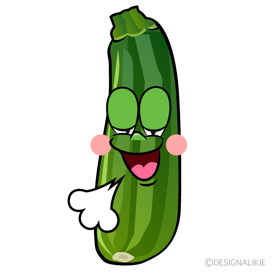 Relaxing Zucchini Cartoon Character Image