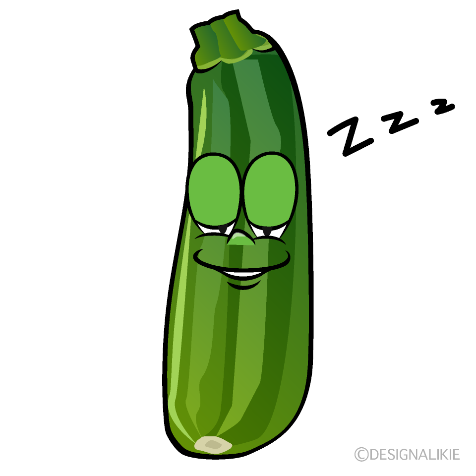 Sleeping Zucchini Cartoon Character Image