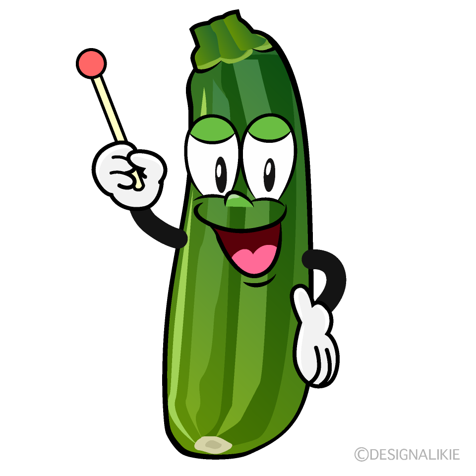 Speaking Zucchini Cartoon Character Image