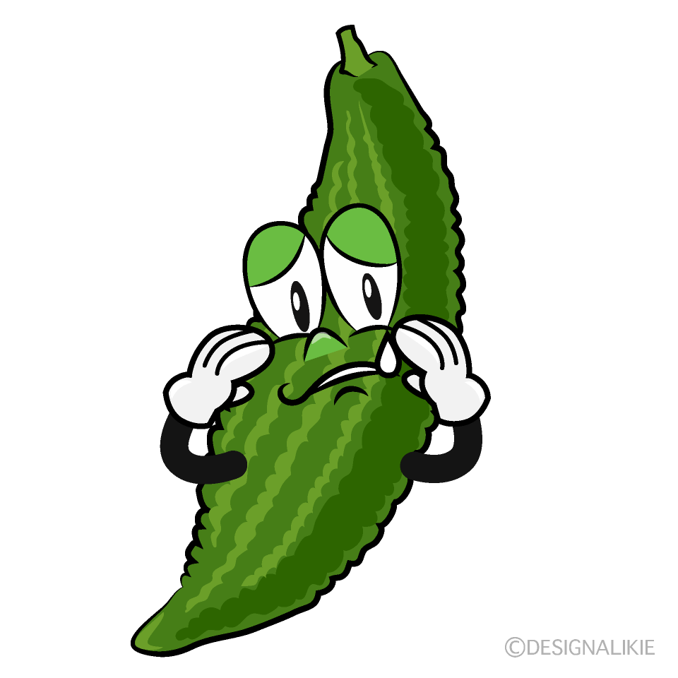 Sad Bitter Melon Cartoon Character Image