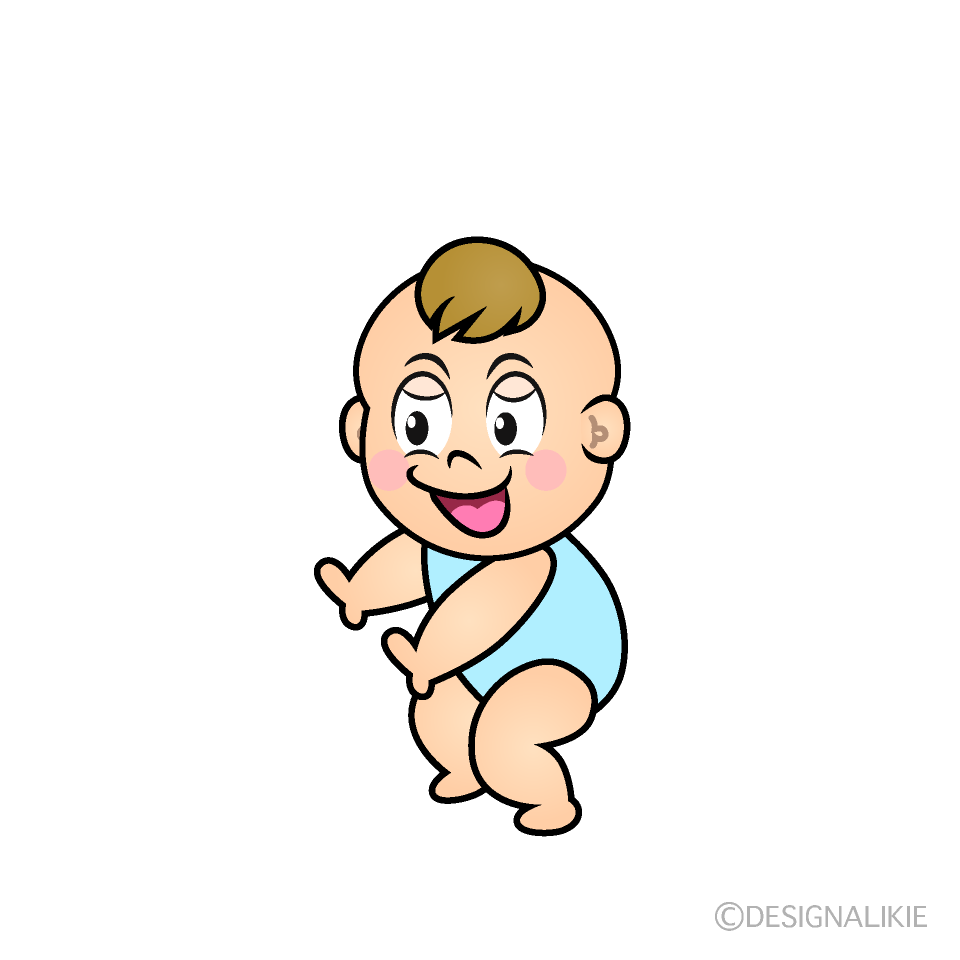 Grinning Baby Boy Cartoon Character Image